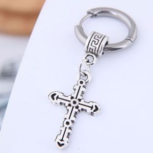 Single Silver Hanging Cross Earring!